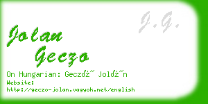 jolan geczo business card